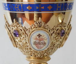 Solid silver gilt antique French Gothic Chalice.